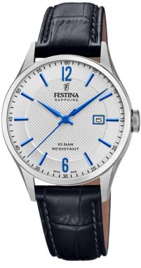 Festina Unisex Erwachsene Analog Quarz Uhr mit Leder Armband F20007/2