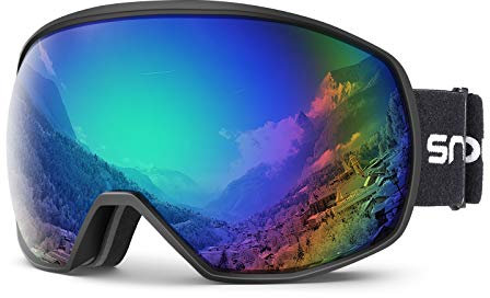 Skibrille Damen und Herren Snowboardbrille Doppel-Objektiv OTG UV400 Schutz Anti-Beschlag Winddicht Ski Schutzbrille Helmkompatibel für Skifahren Motorrad Fahrrad Skaten