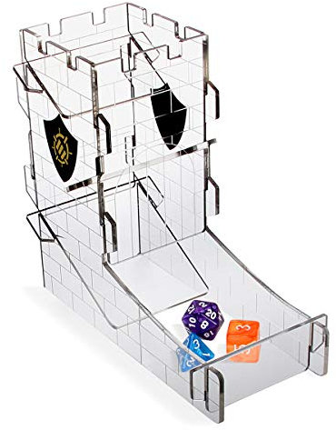 ENHANCE Würfelturm Würfelschale für Tabletop-RPG-Spiele - Schlossturm Design, Tragbarer Würfelroller, Wirf bis zu 14 Standardwürfel auf Einmal - Geätztes Design Ideal für Game Nights