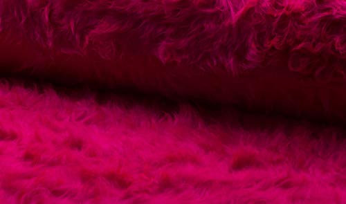 FABRICS-CITY FLOKATI TEDDYFELL STOFF KARNEVAL BEKLEIDUNG BASTEL REQUISITEN FOTOSHOOTING DEKO (Pink, 100X150cm)