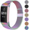 Faliogo Metall Ersatzarmband Kompatibel mit Fitbit Charge 3 Armband/Fitbit Charge 4 Armband, Einstellbare Edelstahl Ersatz Armbänder für Damen Herren, Klein Bunt