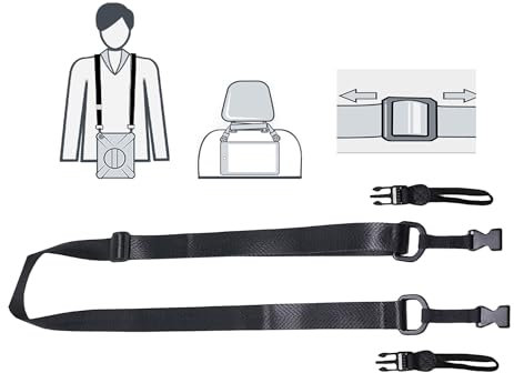TH000 Black Shoulder Strap for Tablet case, Universal Detachable Carrying Strap for iPad Case, Replacement Neck Belt with Adjustable Buckle for Samsung Tab Case (1)