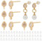 BENECREAT 10PCS 18 Karat vergoldete Ohrstecker Nieten Teardrop Zirkonia Ohrring Befunde mit Schlaufe für Ohrringe DIY Schmuckherstellung, Loch: 1mm