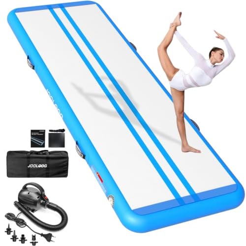 JOOLOOG Aufblasbare Gymnastikmatte 2-8m Turnmatte, 10/20cm Dicke Air Matte mit Pumpe, Tumbling Matten für Yoga, Fitness, Zuhause & Garten