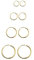 Bo Win 925 Sterling Silber Ohrringe Set 4 Paare Damen Ohrringe Gold Creolen Herren Klein Creolen Gold Unisex Kreolen Durchmesser 10 12 14 16mm Ohrringe für Damen Mädchen Männer