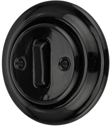 Unterputz Porzellan Retro, Schalter, Wechselschalter, All-in-One, Serie PR1 schwarz