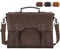 NEWHEY Umhängetasche Herren 15,6 Zoll Aktentasche Vintage Laptoptasche mit Gepolstertem Schultergurt Wasserdichte Messenger Bag Arbeitstasche für Geschäft Arbeit Schule Kaffee