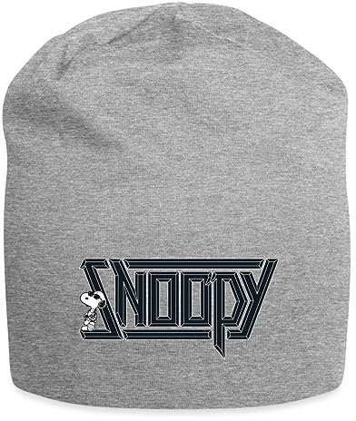 Spreadshirt Peanuts Snoopy Cool Logo Musik Metal Jersey-Beanie, One Size, Grau meliert