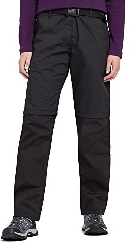 Peter Storm Women's Nebraska Zip-off Trousers, Women's Hiking Trousers, Outdoors Clothing, Black, 18