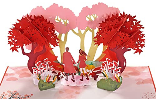 CUTPOPUP Couple in Forest - Carte d'anniversaire pop-up, carte de Saint-Valentin pop-up 3D (Couple en forêt)