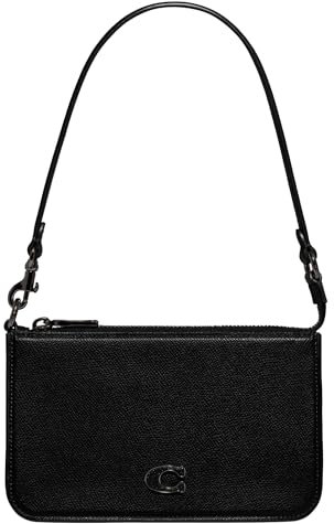 COACH Pouch Bag in Cross Grain Leather Black One Size