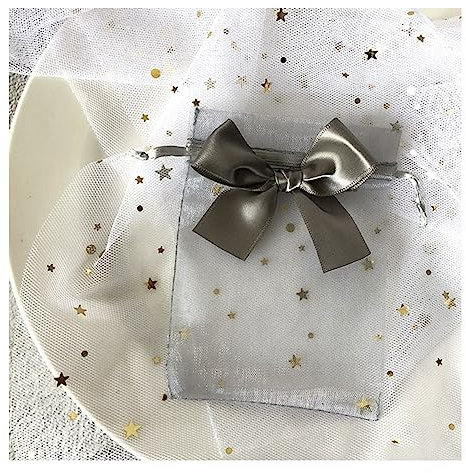 Yurosiay 30 Stück Organzasäckchen Bunt Organzabeutel Mit Satin Schleifen Organzasäckchen Mit Kordelzug Geschenksäckchen Organza Schmuckbeutel Organza Organzabeutel Hochzeit Grau 13×18cm