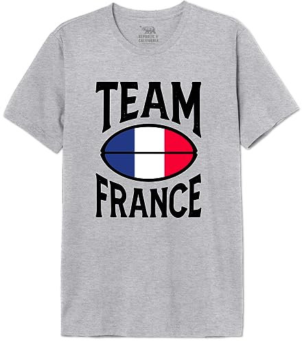 Republic of California « Team France » MEREPCZTS132 T-Shirt Homme, Gris Mélange, Taille XXL