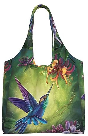 DEHIWI Kolibri-Tragetasche für Frauen, Schulterhandtaschen, große Kapazität, Einkaufstasche für Arbeit, Schule, Uni, Reisen, Einkaufen, Schwarz , Einheitsgröße