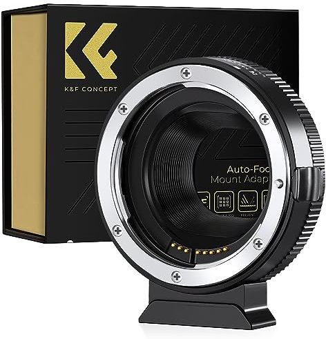 K&F Concept Canon EF/EF-S auf EOS M Auto-Adapter 2. Generation, Metall mit AF, mit Schutzkappen