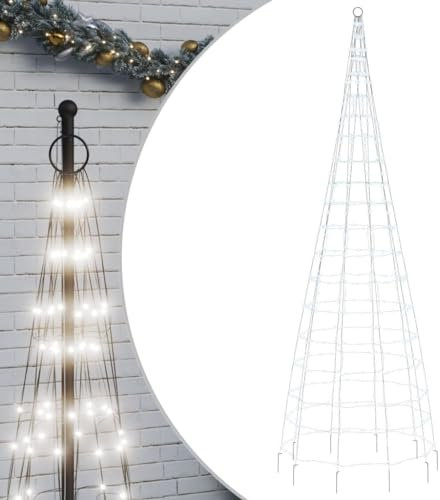 vidaXL LED-Weihnachtsbaum für Fahnenmast 550 LEDs Kaltweiß 300 cm