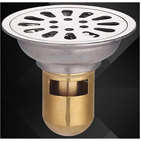 304 Stainless Steel 9 cm Round Deodorant Floor Drain Kitchen Bathroom Washing Machine Balcony Dual-use Floor Drain Bathroom Sink Drain (Color : B-Single use)