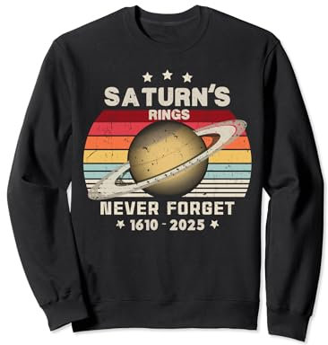 Never Forget Saturn's Rings Retro Style Funny Space Science Sweatshirt