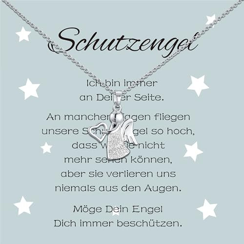 Shoppawhile Kommunion Geschenke für Mädchen: Schutzengel Halskette zur Erstkommunion