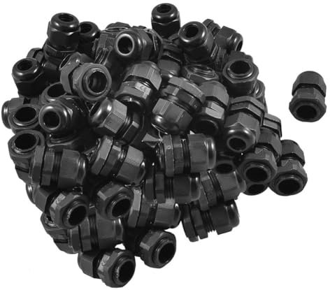 Cable Gland,50 X Black Plastic Waterproof Connector 11 5-10mm Diameter Cable Gland