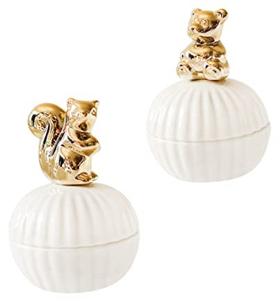 CALLARON Joyero Organizador De Joyas Portátil Pequeño Para Guardar Anillos y Collares Cerámica Diseño De Decoración Del Hogar