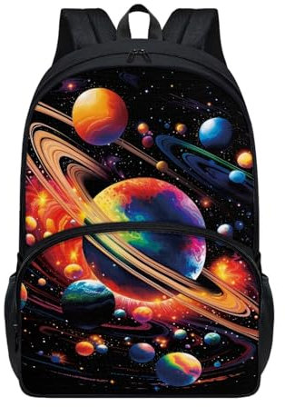 Micoklinlin Rucksack Jungen Büchertasche Teenager Mädchen Planeten Schultasche Umhängetasche für Grundschule Mittelschule Gymnasium