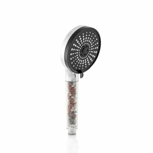 InnovaGoods® Alcachofa de ducha de Alta Presión, alcachofa de ducha con filtro, 5 tipos de chorro y 3 tipos de minerales, alcachofa ducha ideal para el Cuidado y protección de la piel y el cabello.