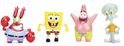 Jada Toys Spongebob Figur (1 Stück) - Zufällige Auswahl aus Vier Sammelfiguren aus Metall (Spongebob, Patrick, Thaddäus oder Mr. Krabs) für Fans und Sammler ab 8 Jahre, Auswahl per Zufallslos, 6,5cm