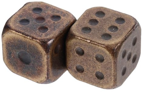 MOLUCKFU Goldene Metall Spielwürfel 12mm, 2 Stück, Abgerundete Kanten