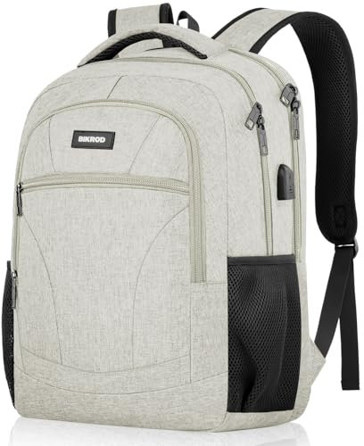BIKROD Rucksack Herren und Damen, Schulrucksack Jungen Mädchen Teenager, 15.6 Zoll Laptop Arbeit Daypack mit USB-Ladeanschluss für Business Wandern Reisen Camping Schulranzen