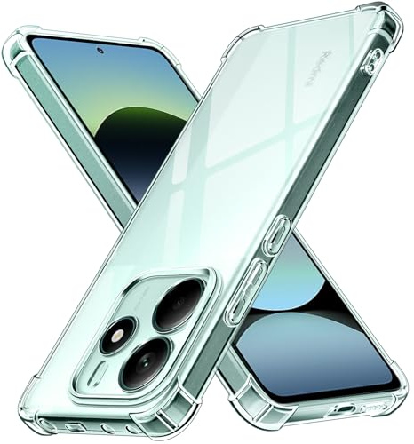ivoler Klar Silikon Hülle für Xiaomi Redmi Note 14 5G (Nicht für Redmi Note 14 4G) mit Stoßfest Schutzecken, Dünne Weiche TPU Transparent Schutzhülle Durchsichtige Handyhülle Kratzfest Case Cover