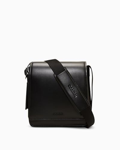 Calvin Klein Schlanke schwarze Umhängetasche mit Logo für Herren, Schwarz, Einheitsgröße