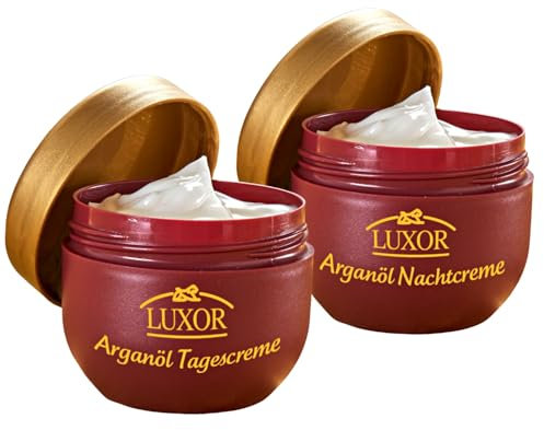 3 PAGEN® Arganöl Tages- und Nachtcreme für intensive Hauptpflege Luxor – 2er Set - Antifalten Creme für eine intensive Feuchtigkeitspflege mit Vitamin E – dermatologisch getestet – zwei Tiegel je 50 m