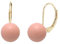 Orecchini monachella pendenti pallina corallo rosa sfera grande 10mm chiusura argento 925 dorato gioiello artigianale orecchini donna ragazza