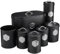 Cooks Professional 7 Piece Tea Coffee Sugar Bread Biscuit Pasta & Utensil Cannister Set | Labelled Storage Containers Tins with Airtight Lids for Kitchen Accessories & Essentials | Black & Silver