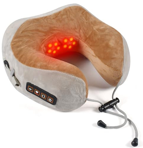 Nackenmassagegerät, Elektrische Nackenmassagegerät Massagekissen, Massagekissen U-förmiges mit Rotation Massage und Einstellbaren, für Nacken Entspannen Schmerzlinderung, für Zuhause, Büro und Auto