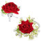 Tucnoeu 2 Stück blumenarmband Set für Hochzeit handgelenk blumen Boutonniere Hochzeit Rose Rote Künstliche Rosen und Nelken, Hochzeitsaccessoires