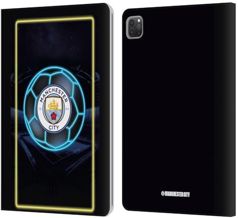 Head Case Designs Licenza Ufficiale Manchester City Man City FC Logo Neon Custodia Portafoglio in Pelle Compatibile con Apple iPad PRO 11 2020/2021 / 2022