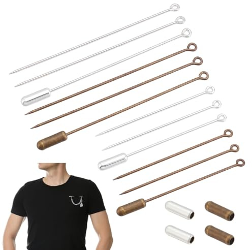 PH PandaHall 48 Sets Brosche Stecknadeln, Stick Sicherheitsnadeln 2 Größen Augennadeln Metall Stick Pin Silber Antike Bronze Nadel Auge Pin mit Stopper-Enden für Frauen DIY Kostüm Anzug Hut Schmuck