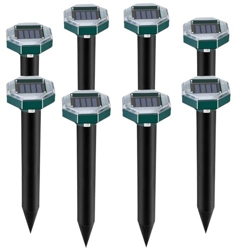 Solar Maulwurfschreck, Eozfly 8 Stück Ultraschall Maulwurf Vertreiber, IP65 Maulwurfabwehr Maulwurf Vertreiben, Wühlmausschreck Maulwurfbekämpfung für Vertreiben Wühlmäuse,Maulwürfe Vertreibens