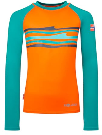 Trollkids Kids Haukland Shirt 140, Bright orange