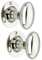 Infinity Decor Pair of Polished Nickel Oval Mortice Door Knob Latch Pull Handles Set 58mm - Victorian Knobs for Internal and External Doors