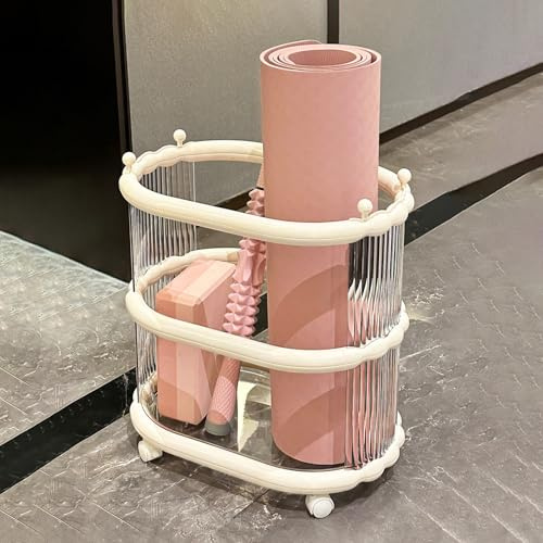 MNBVH Yoga Matte Aufbewahrung Bewegbares Haus im Fitnessstudio Yoga Matte Aufbewahrungsbehälter Plastik Yoga Mattenkorb für Schaumrollen Yoga -Gurt Yoga Block Workout Ausrüstung Ecke Aufbewahrung