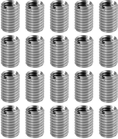 20 Pièces Insert Fileté Métal M10 Vers M8 x 15mm, Acier Inoxydable Avec Rainure, Insert Fileté Réparation Filetage, Adaptateur Fileté Inox Pour Automobile, Machines Industrielles, Bricolage