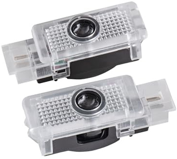 AutoQi Willkommenslicht für Mercedes C-Klasse W203 S203 CLK C208 C209 CLC203 LED Projektor Logo Einstiegsbeleuchtung Laser Türlicht, 2 STK (Benz-Kreis)
