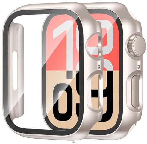 PWJCLT [2 Pack] Case Screen Protector Compatible with Apple Watch SE 3/2nd Gen/SE Series 6/5/4 40mm, Ultra-thin Full Coverage Protective Cover for iWatch 40 mm