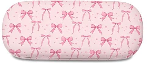 VOYANTE Brillenetui Hardcase Mit Schmetterling, Elegantes Sonnenbrille Etui für Reisen, Rosa Schleife Brillen Etui, Robustes Schmetterlingsdruck Glasses Case für Damen Und Herren, für Meisten Brillen