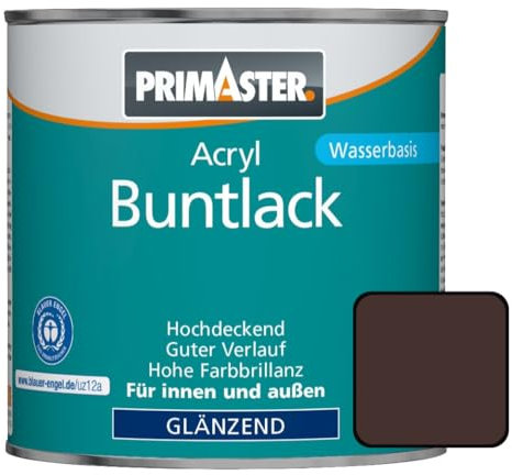 Primaster Acryl Buntlack 375ml Schokobraun Glänzend Wetterbeständig Holz&Metall