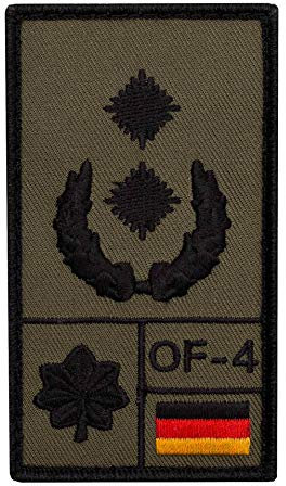 Café Viereck ® Oberstleutnant Bundeswehr Rank Patch mit Dienstgrad - Gestickt mit Klett – 9,8 cm x 5,6 cm