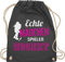 Turnbeutel Rucksack - Eishockey - Echte Mädchen spielen Hockey - Unisize - Dunkelgrau - kinderturnbeutel icehockey geschenk feldhockey stoffbeutel sport tasche kinder eishockey-fanartikel echt